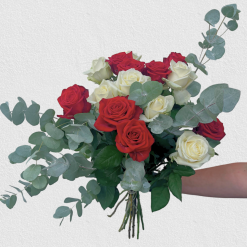 Bouquet Absolu Mixte - Roses Rouges et Blanches