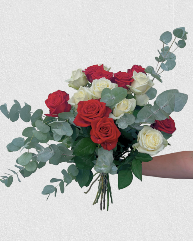 Bouquet Absolu Mixte - Roses Rouges et Blanches